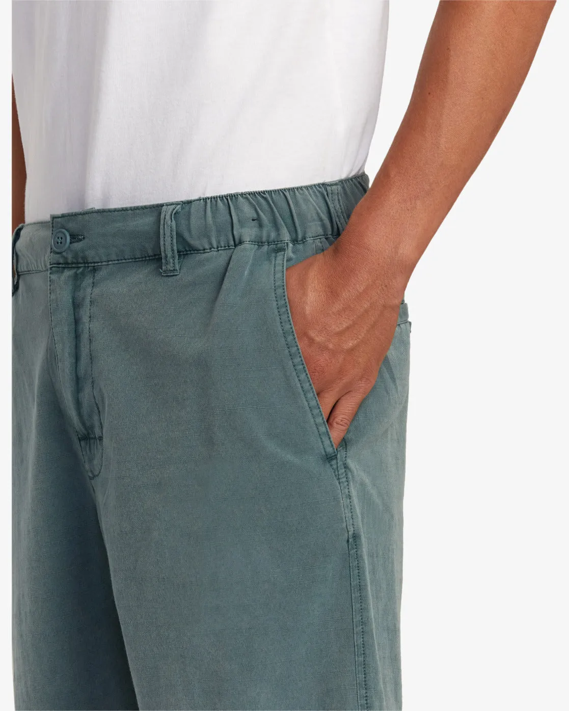 All Time Rinsed Coastal 19" Hybrid Shorts - Balsam Green