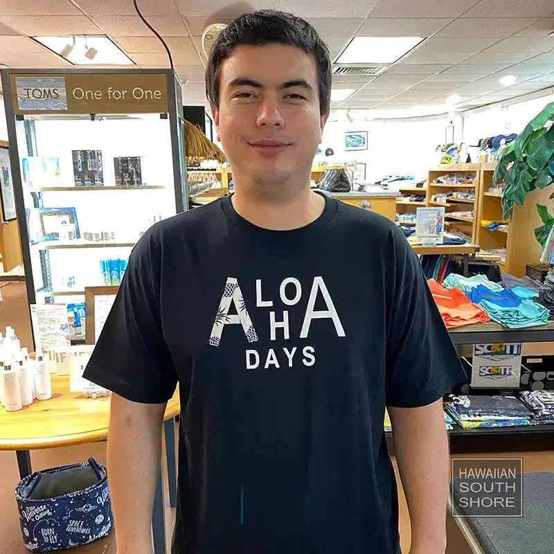 Aloha Days ALOHA HI Made in Hawaii S-XL Black