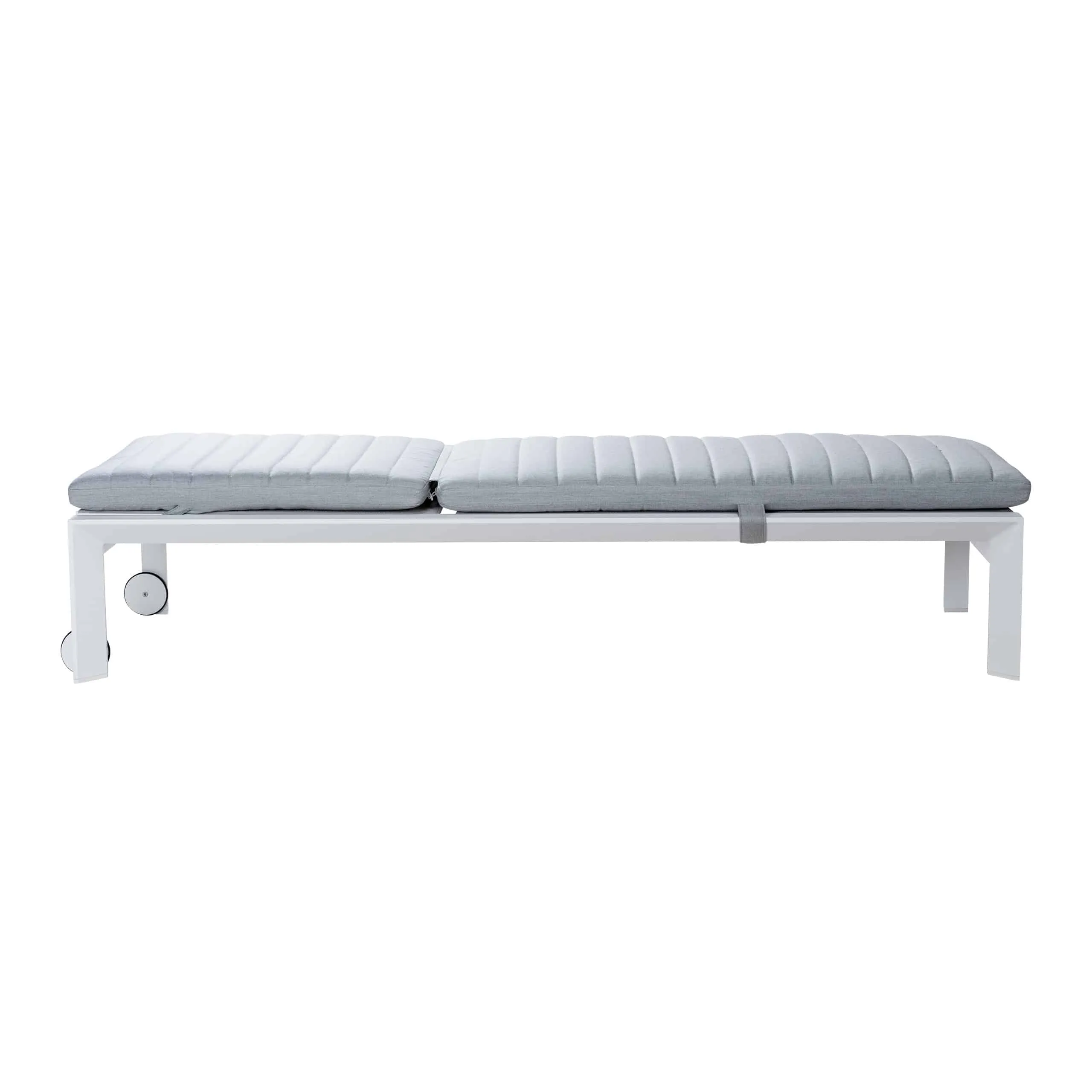 Amazon Aluminium Sun Lounger in White with Sunbrella Grey Cushion