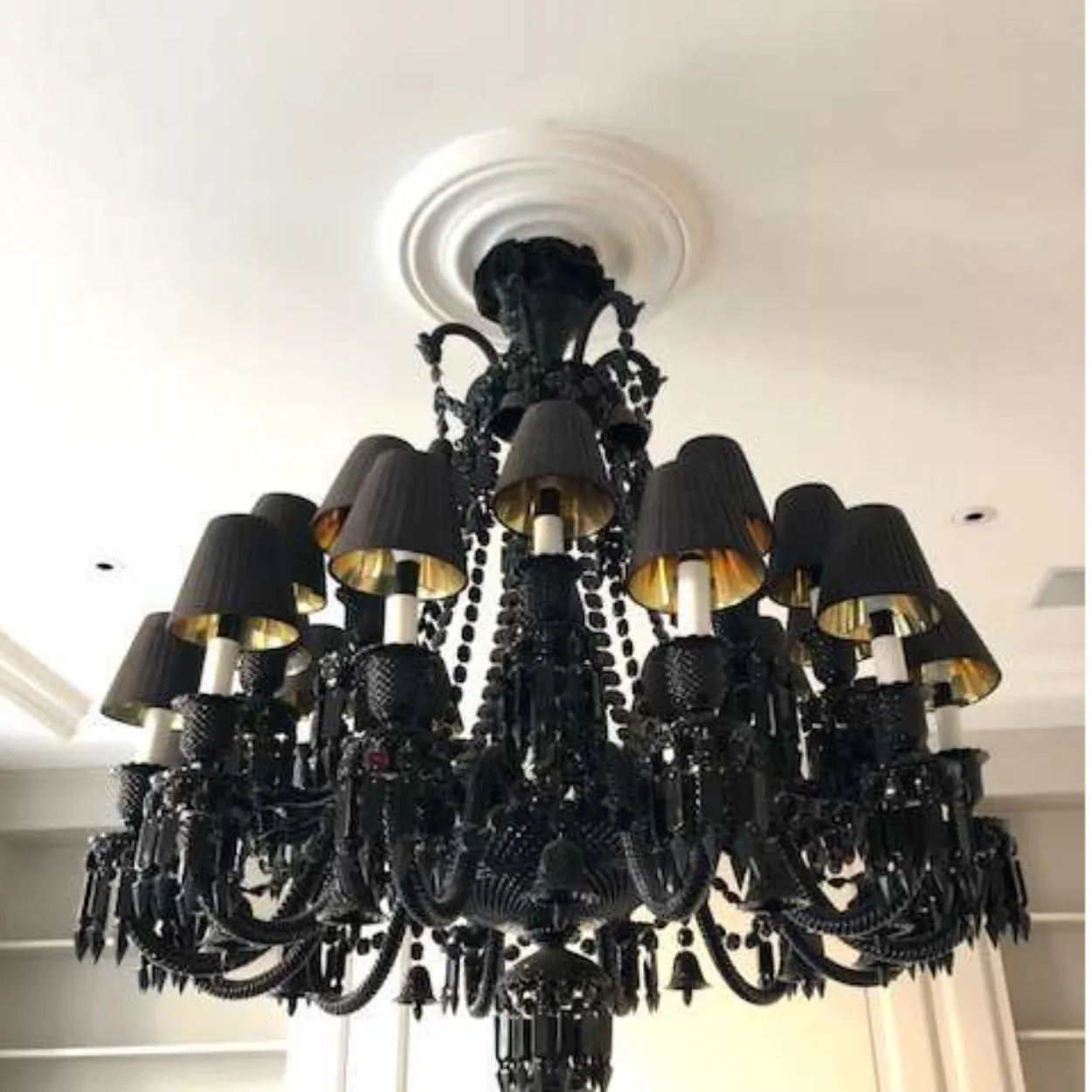 ANKUR ZENITH BACCARAT STYLE BLACK CRYSTAL CHANDELIER