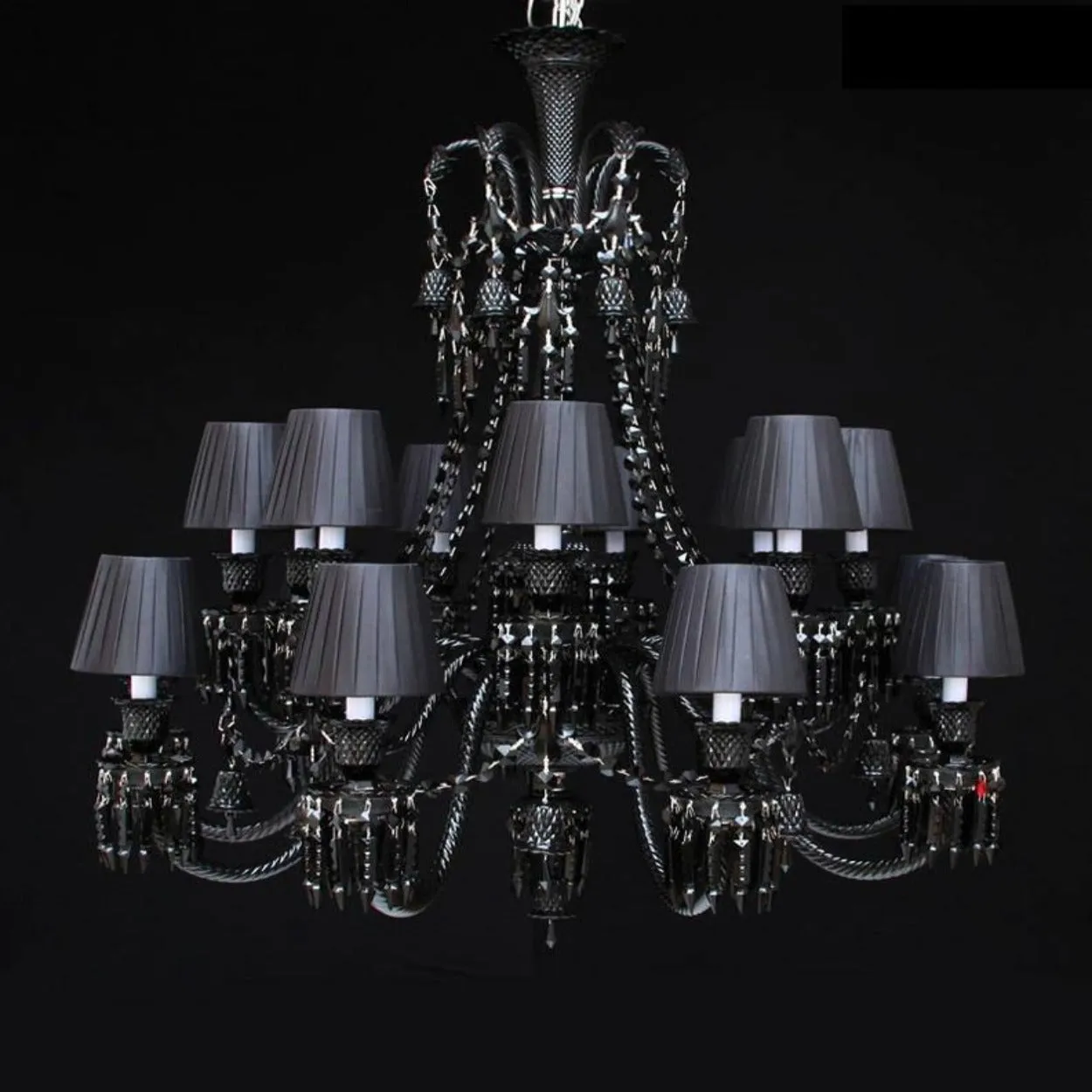 ANKUR ZENITH BACCARAT STYLE BLACK CRYSTAL CHANDELIER