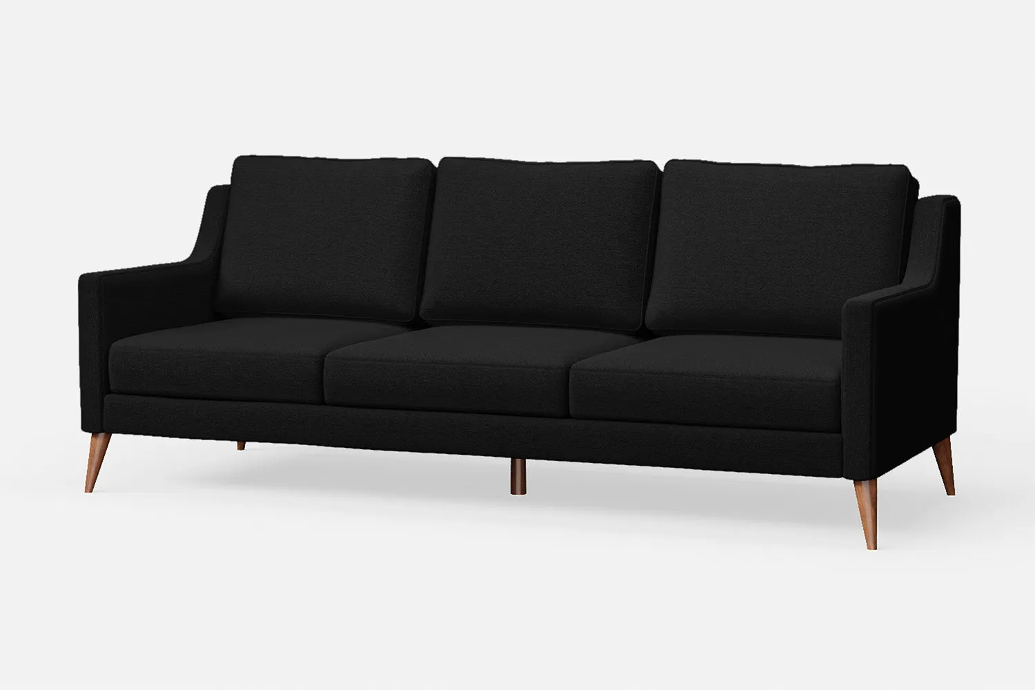 Aquila 3 Seater Sofa Black Linen Fabric