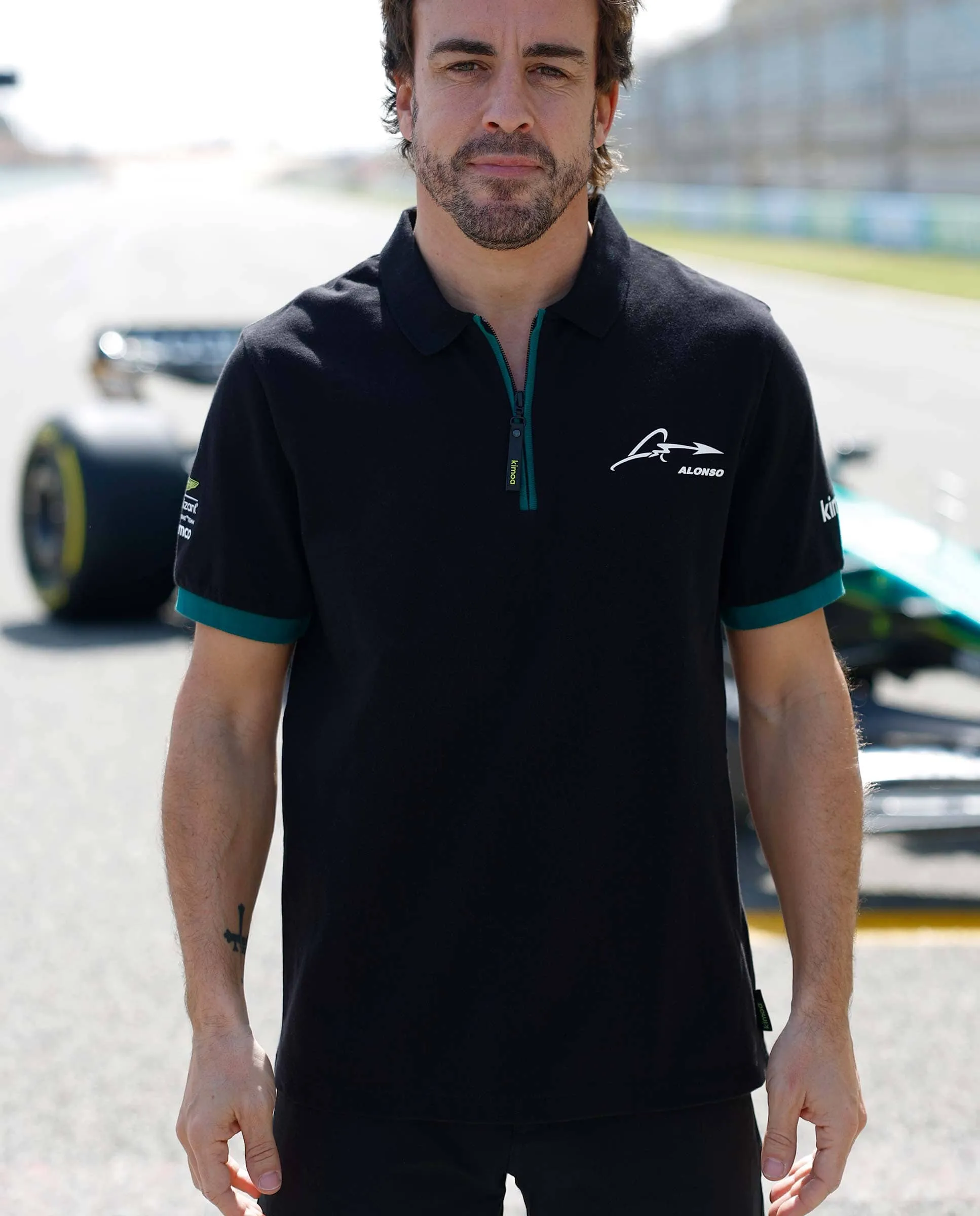 Aston Martin Cognizant F1 Kimoa Fernando Alonso Men's Lifestyle Polo-Shirt - Black