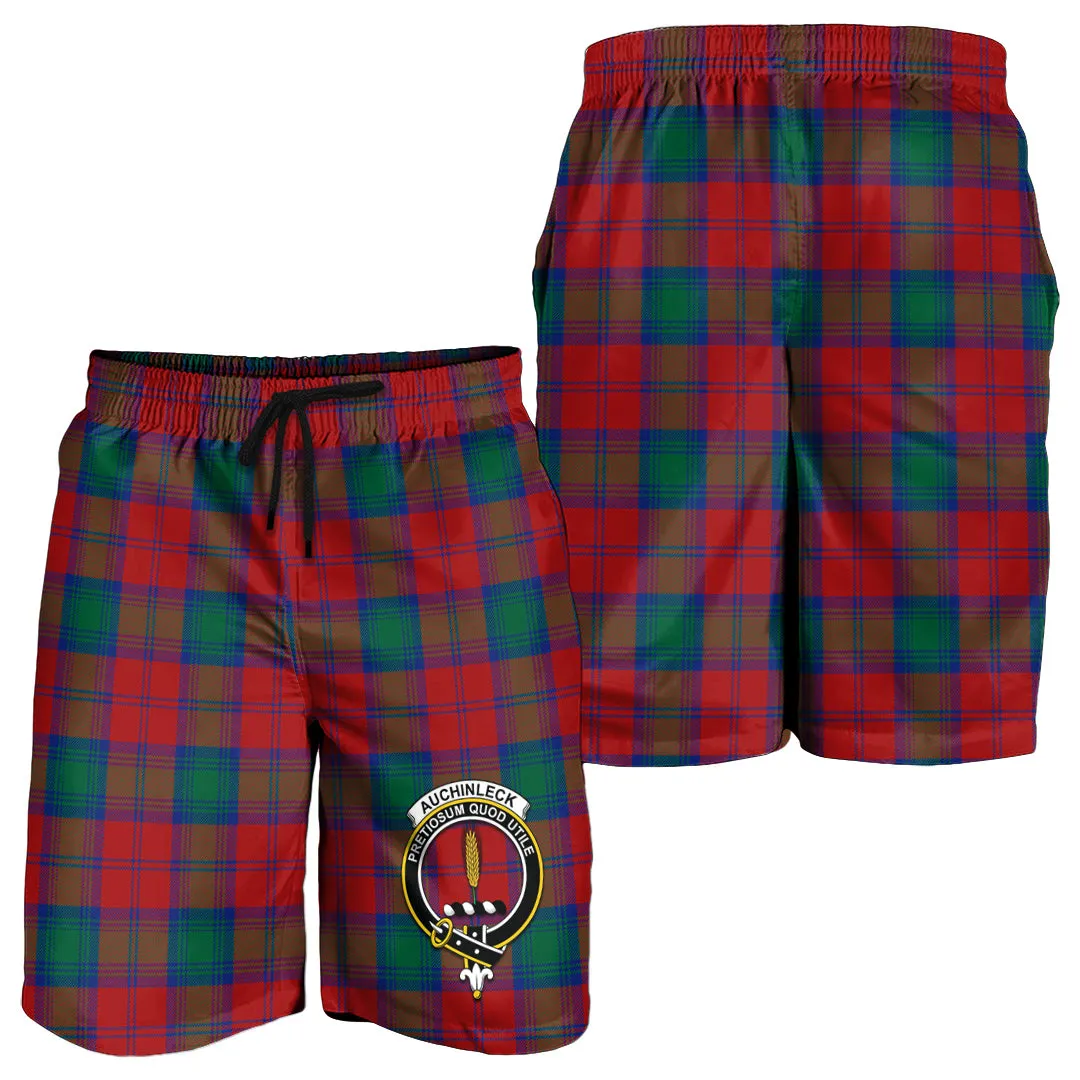 Auchinleck (Affleck) Tartan Mens Shorts with Family Crest