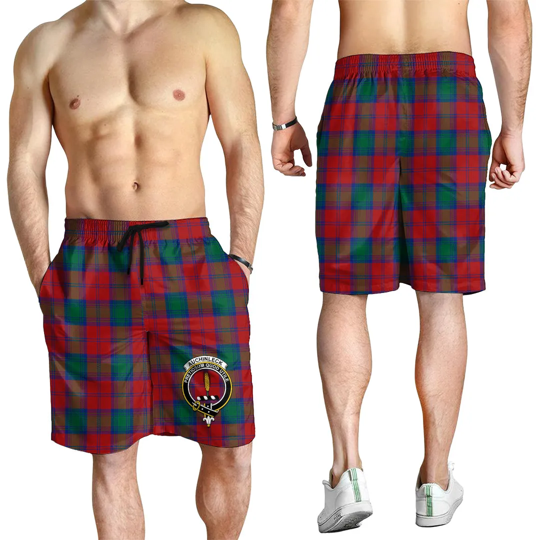 Auchinleck (Affleck) Tartan Mens Shorts with Family Crest