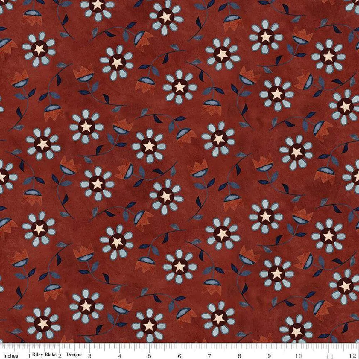 Bright Stars Floral Red Fat Quarter by Teresa Kogut | Riley Blake Designs