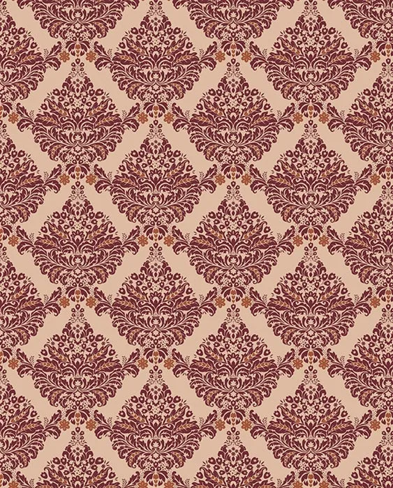 Brown & Maroon Damask Printed Backdrop