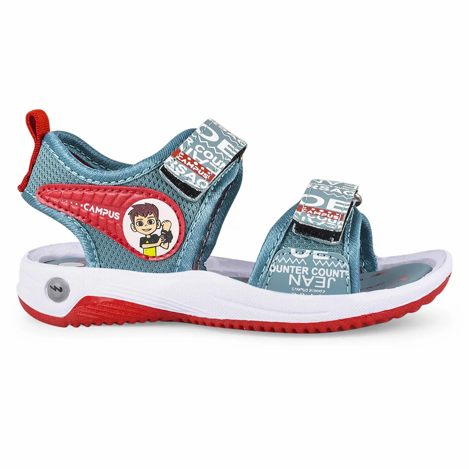 Campus Kid's SL-524 Sandal ICE GRN/RED 11 -UK/India