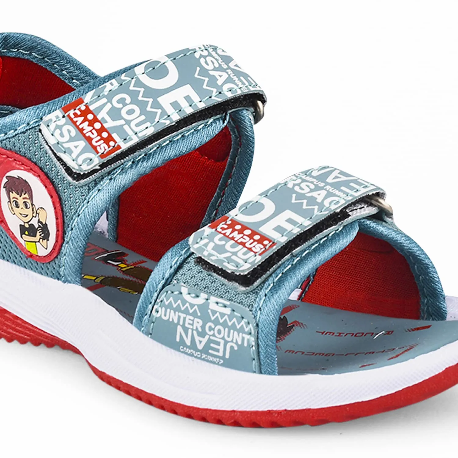 Campus Kid's SL-524 Sandal ICE GRN/RED 11 -UK/India