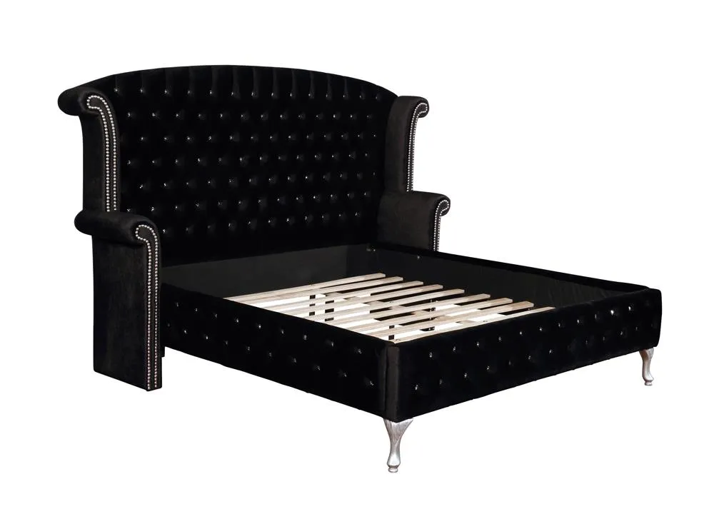 Deanna Eastern King Tufted Upholstered Bed Black