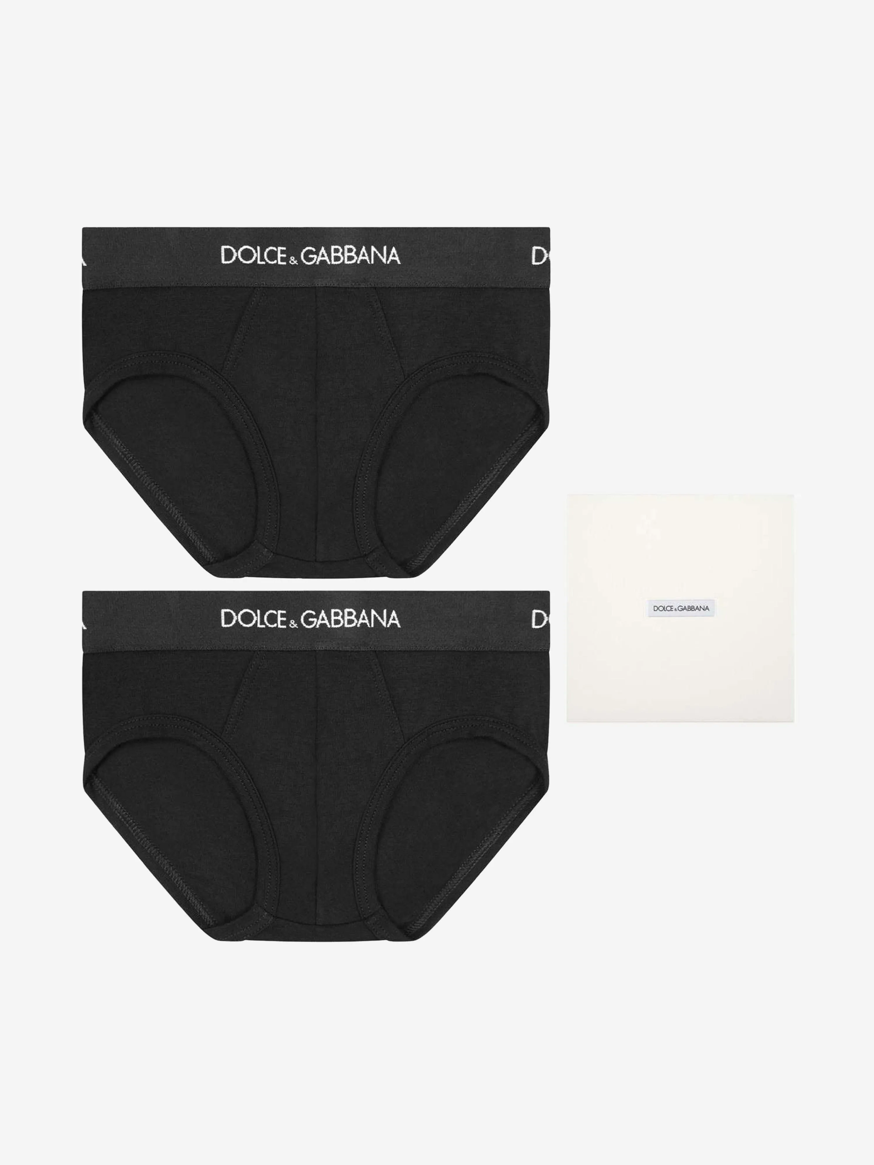 Dolce & Gabbana Boys Briefs Set (2 Pack) in Black