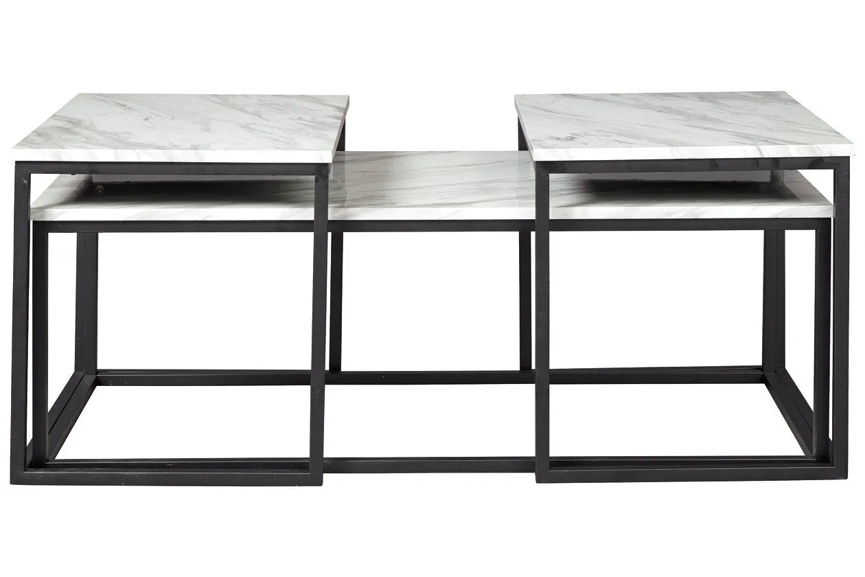 Donnesta Gray/Black Table (Set of 3)