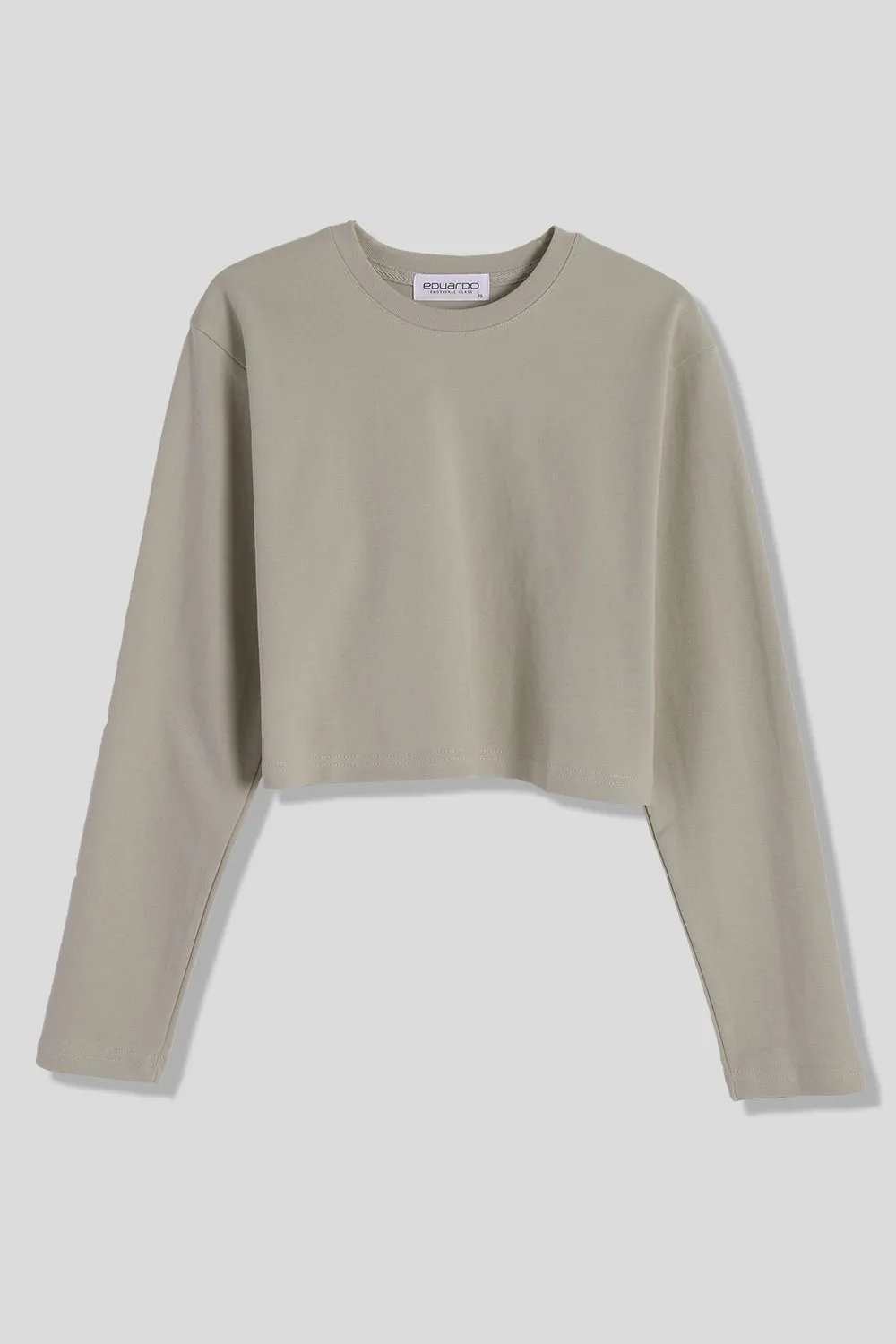 EDUARDO Casual Mid Weight Women's Long Sleeve Crop Top Shirts.