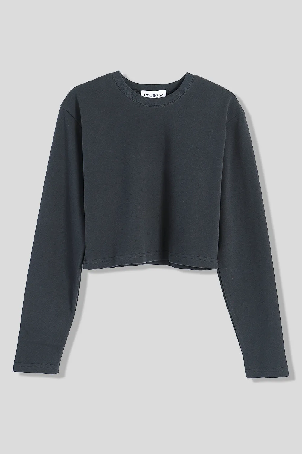 EDUARDO Casual Mid Weight Women's Long Sleeve Crop Top Shirts.