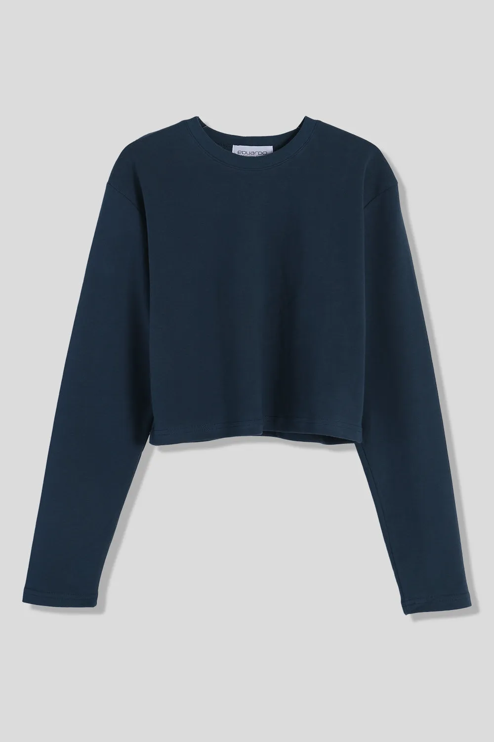 EDUARDO Casual Mid Weight Women's Long Sleeve Crop Top Shirts.