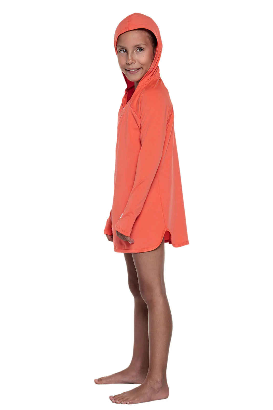 Girl's Seacoast Swim Cover-Up Dress  |  Vivid Coral