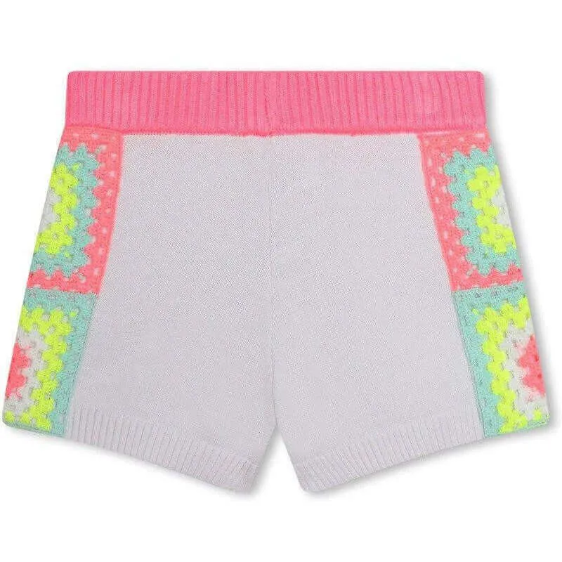 Girls White Crochet Short