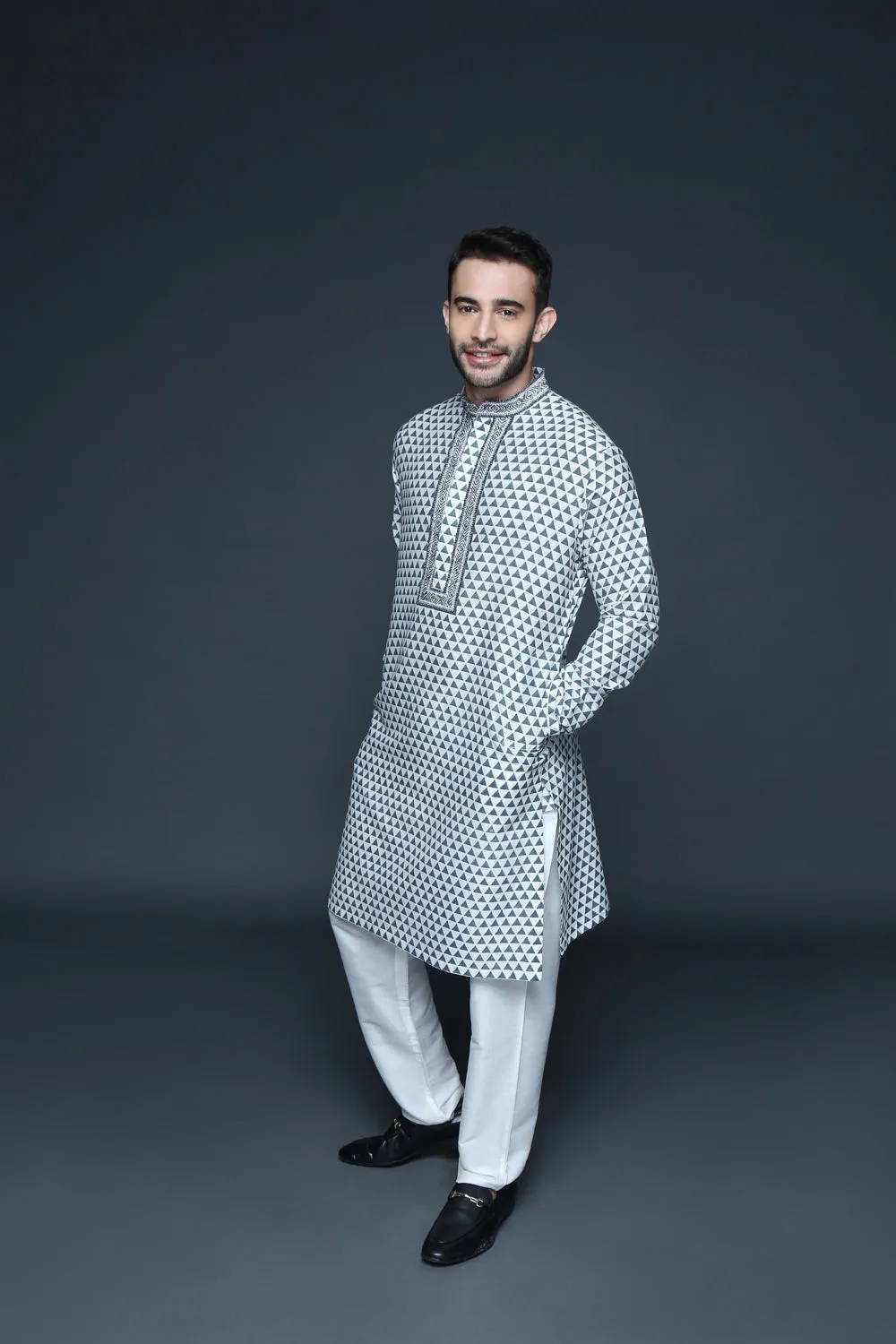 Hand Block Printed Embroidered Kurta Set