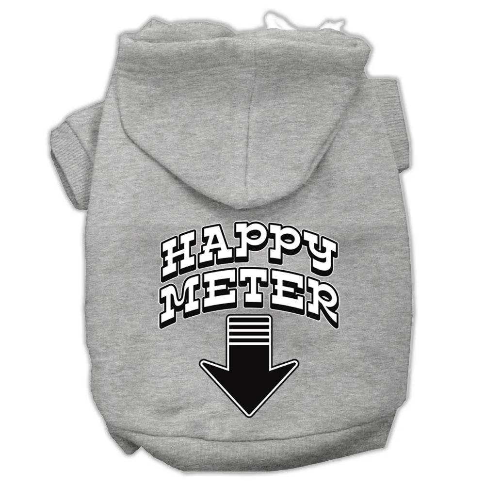 Happy Meter Screen Printed Dog Pet Hoodies Grey Size Med (12)