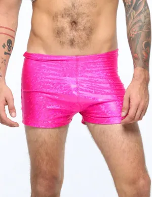 HOLOGRAPHIC MENS SHORTS - PINK