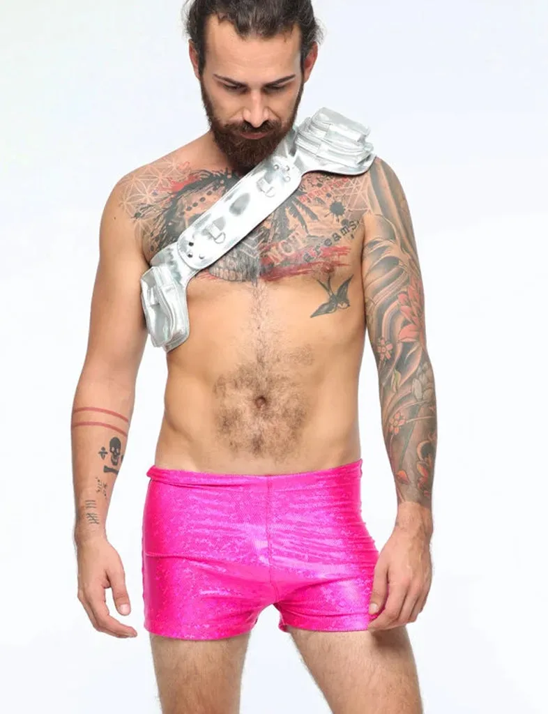 HOLOGRAPHIC MENS SHORTS - PINK