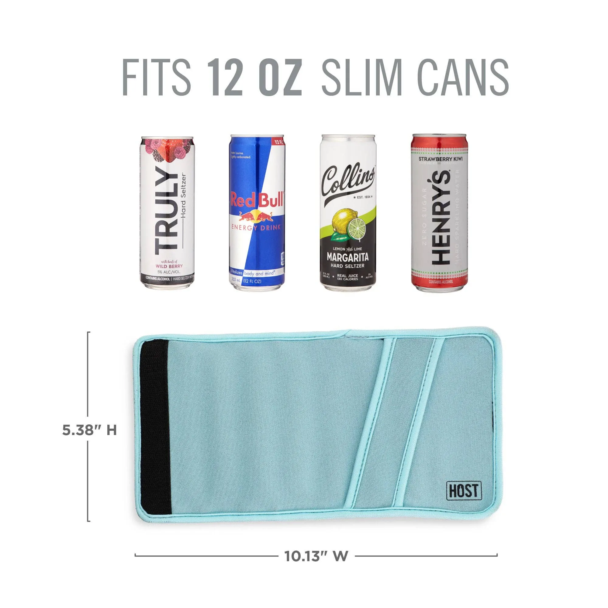 Insta-Chill Sleeve w/ Cooling Gel - Slim Cans - Ice Blue