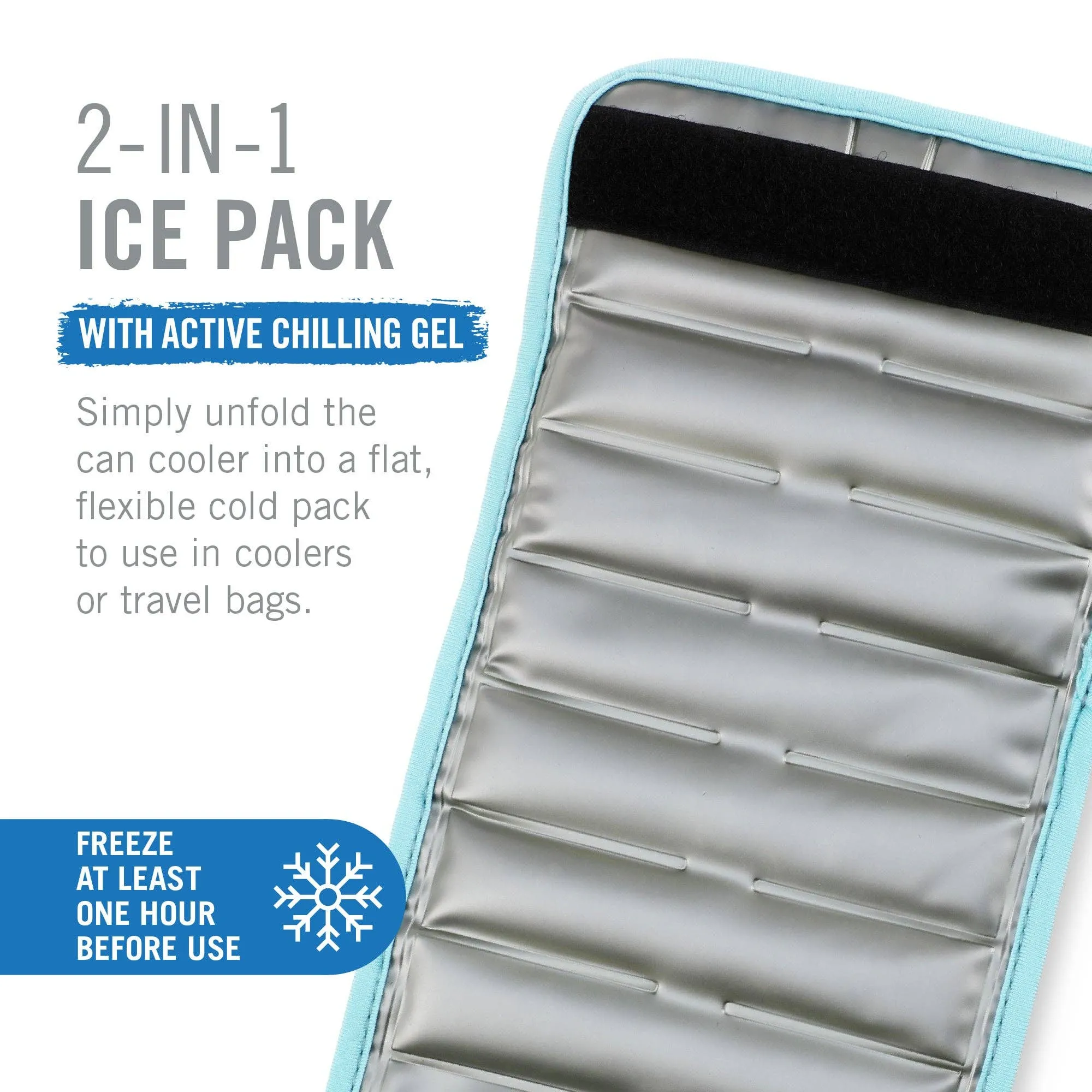 Insta-Chill Sleeve w/ Cooling Gel - Slim Cans - Ice Blue