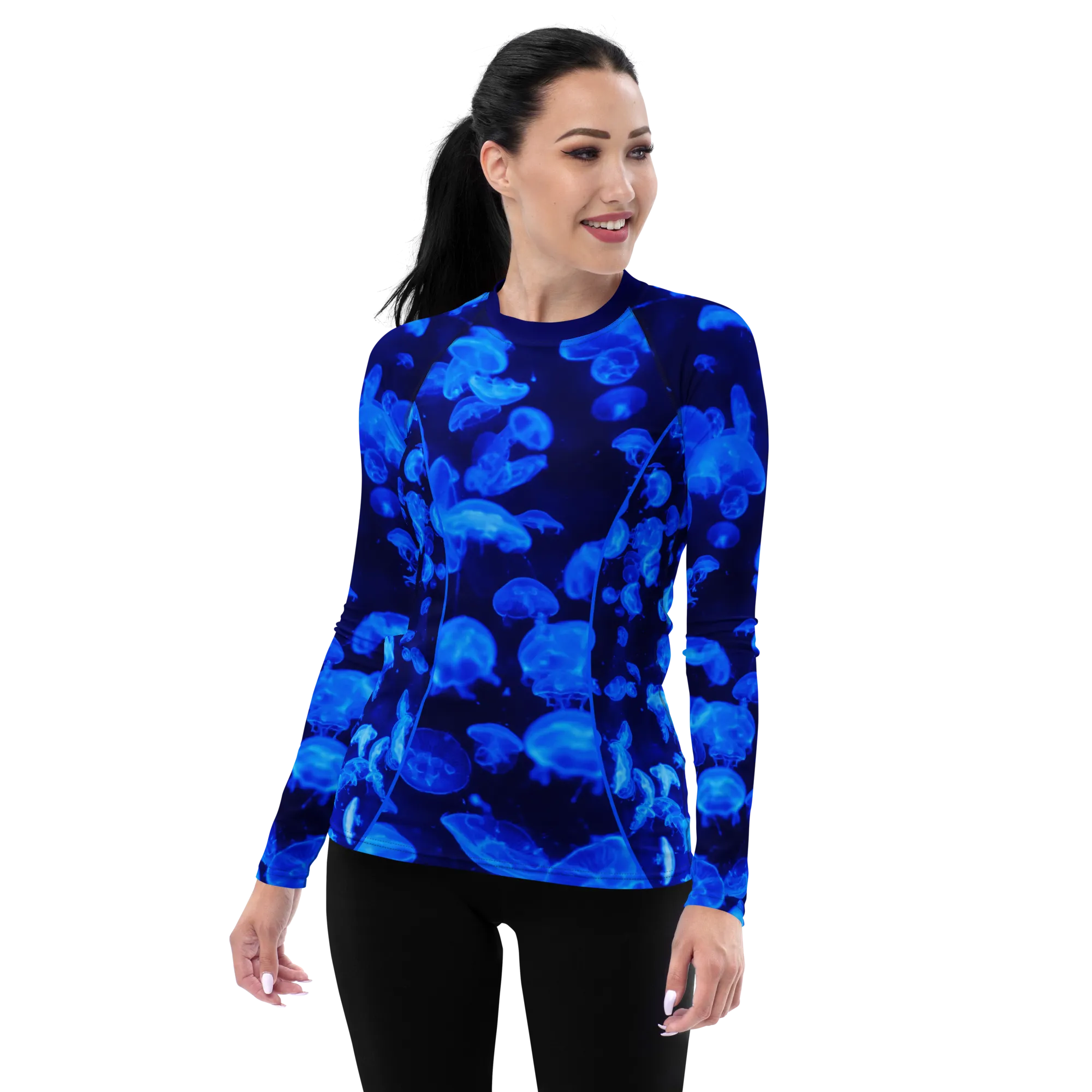 Jellyfish Bloom Whirl Women's Rash Guard