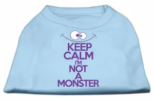 Keep Calm Screen Print Dog Shirt Baby Blue Lg (14)