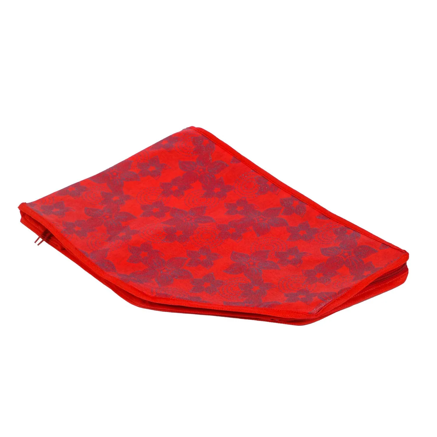 Kuber Industries Metallic Flower 9 Pieces Non Woven Blouse Cover Set (Red) - CTKTC23182