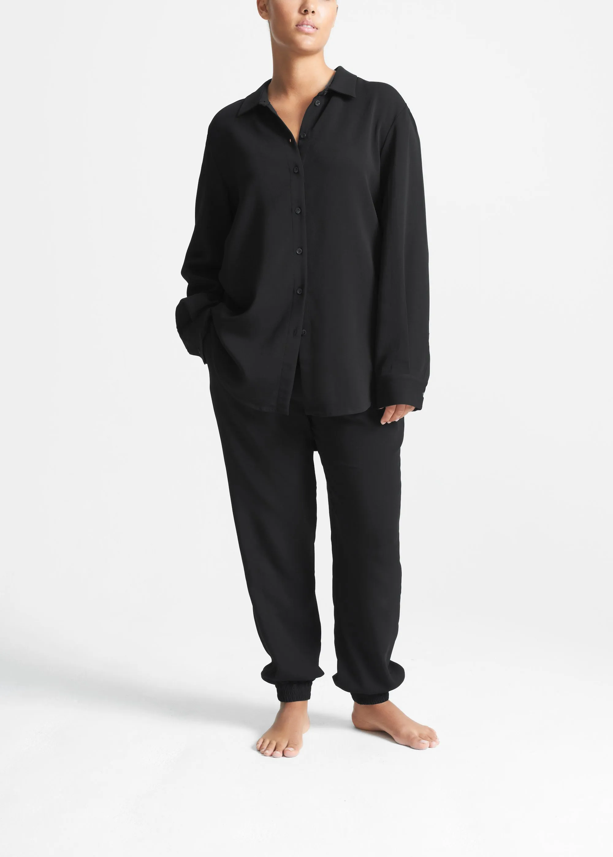 London Shirt Black Viscose Crepe