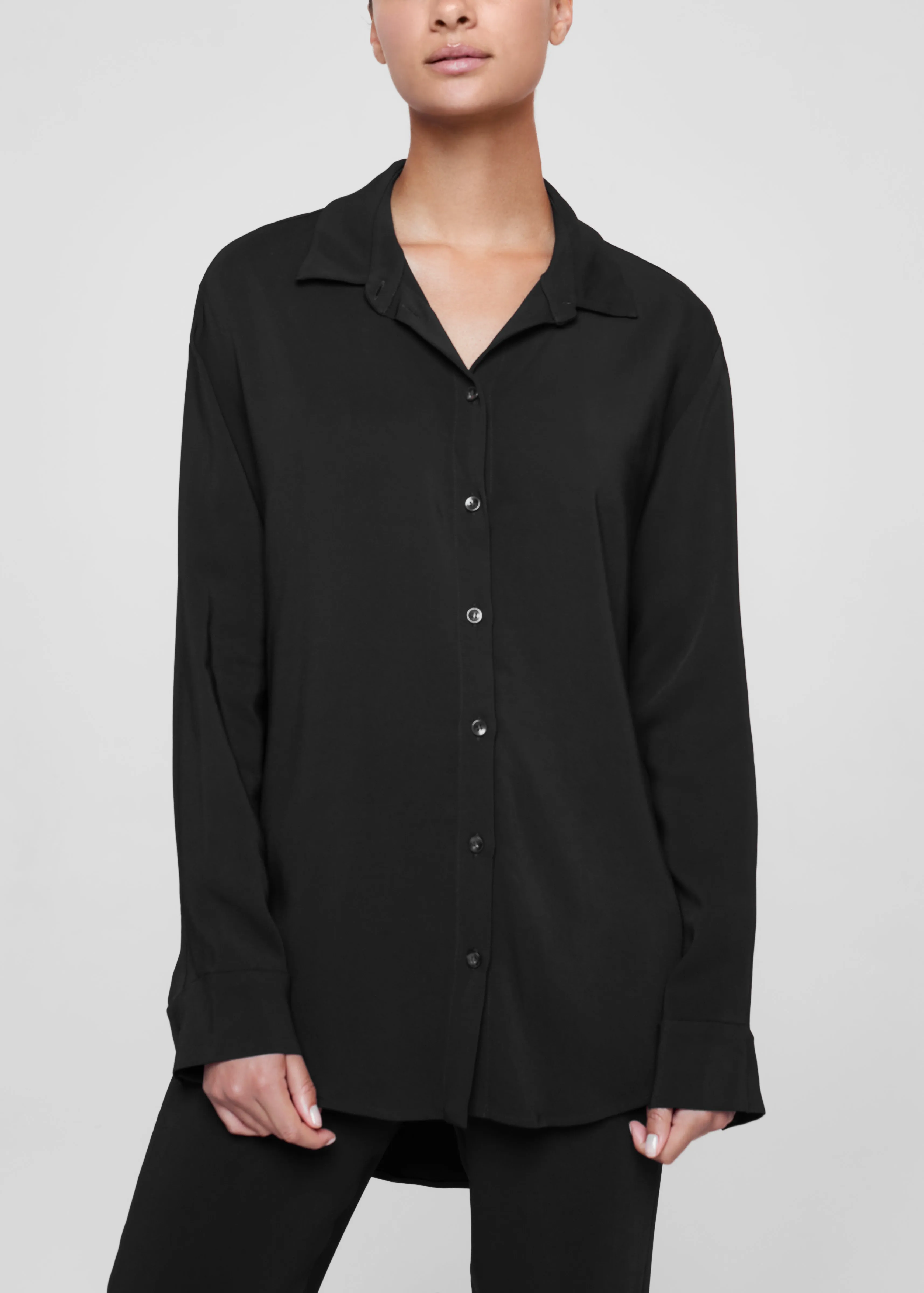 London Shirt Black Viscose Crepe