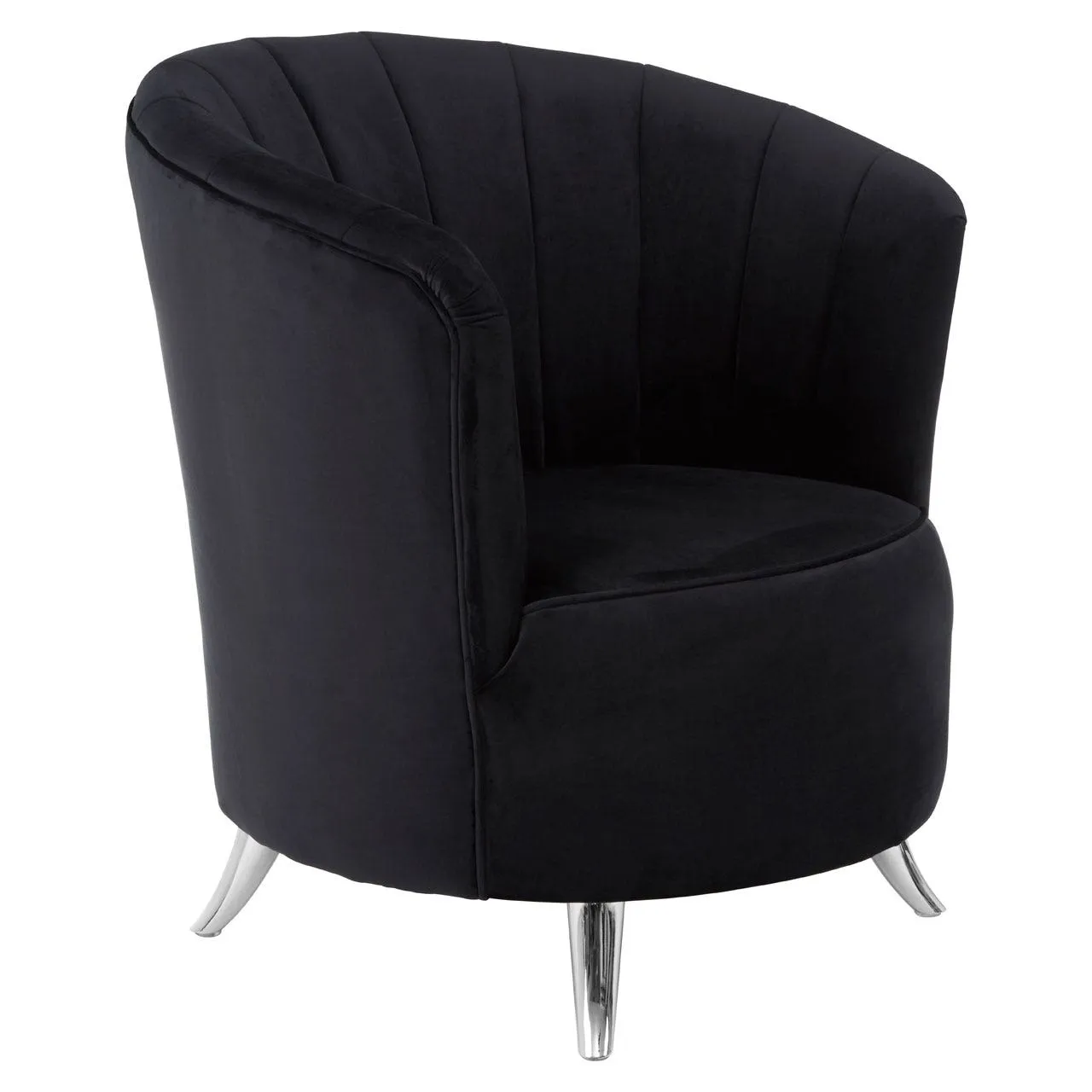 Maci Black Velvet Tub Chair