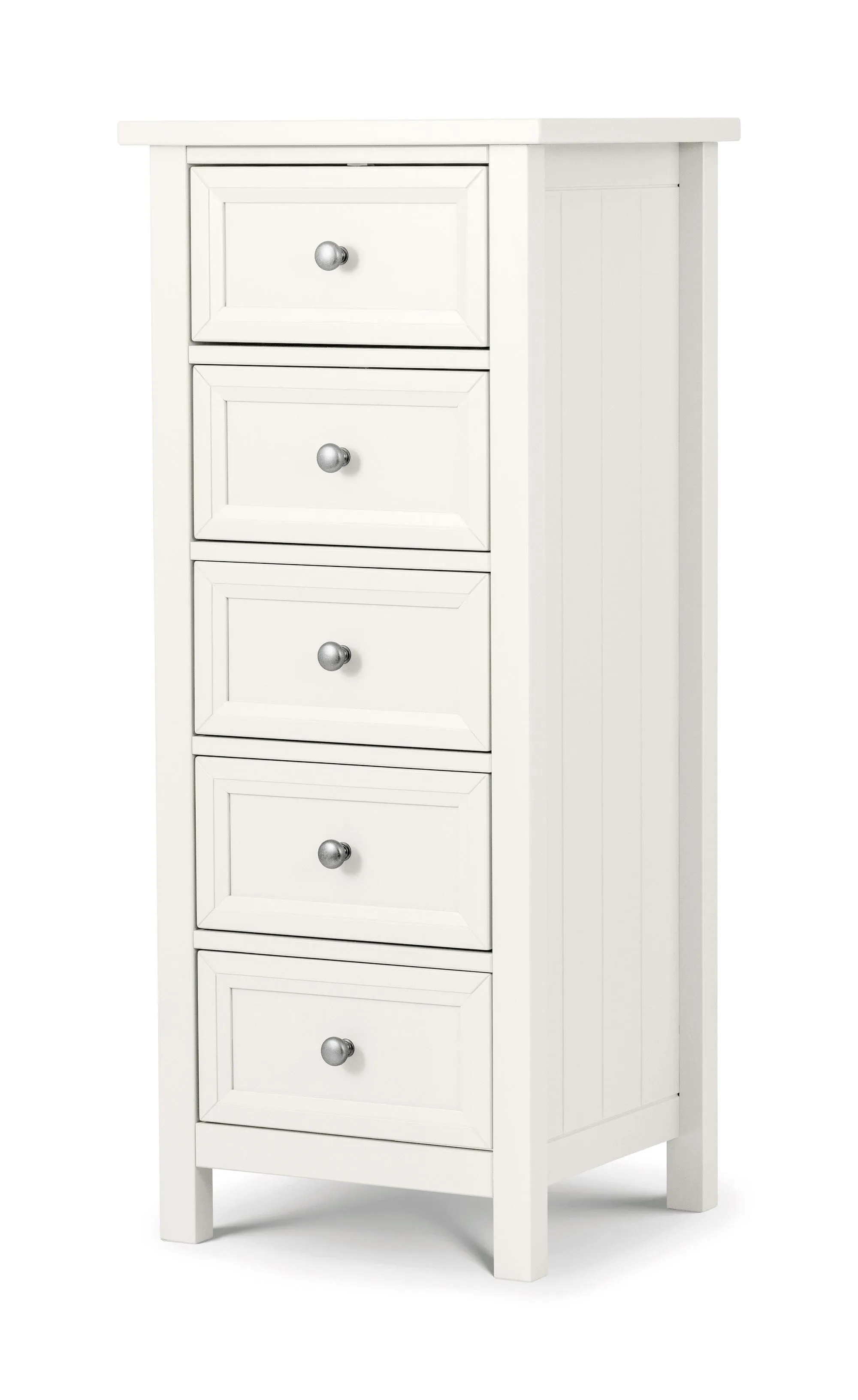 Maine 5 Drawer Tall Chest - Surf White