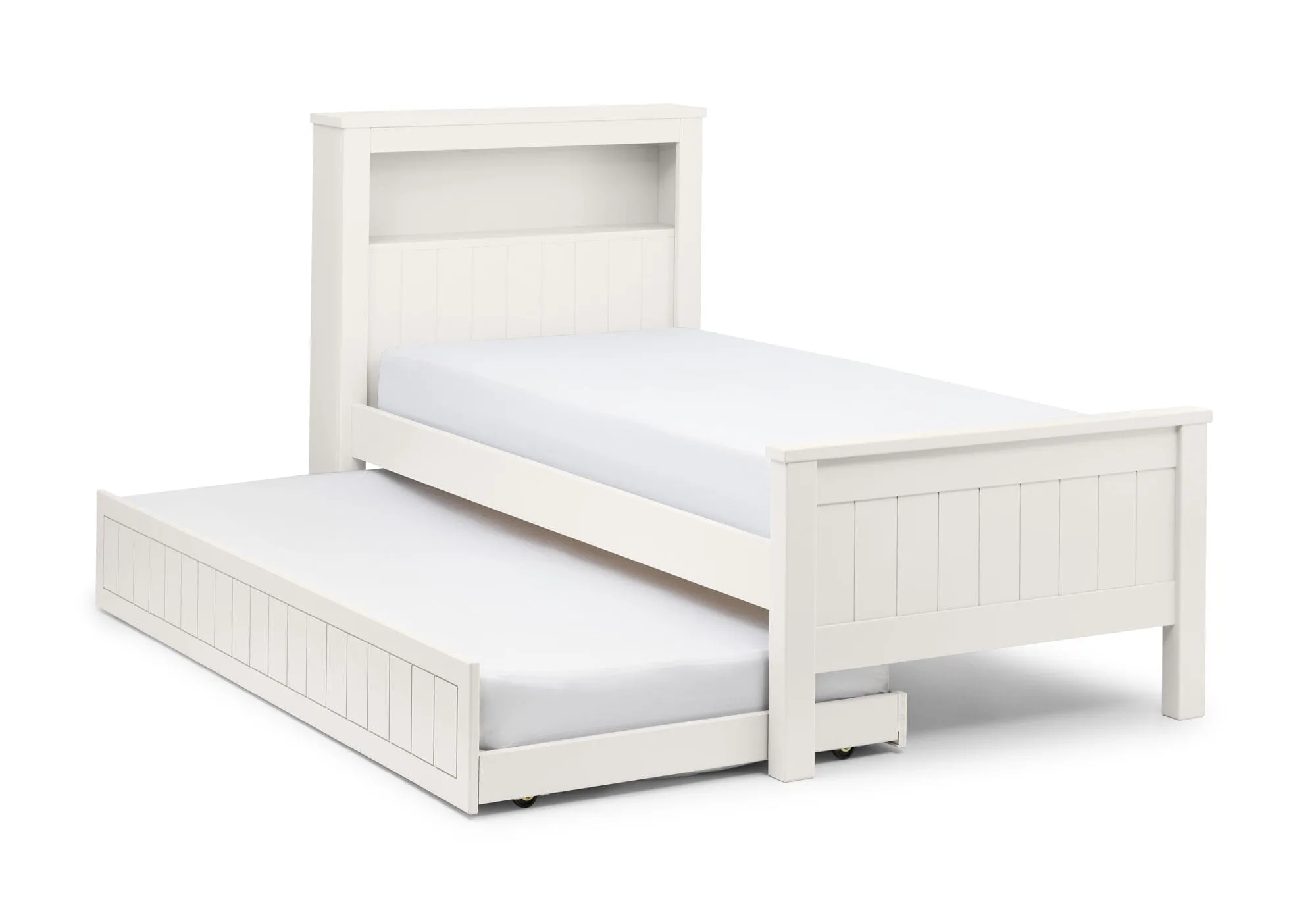 Maine Bookcase Bed Frame - Surf White