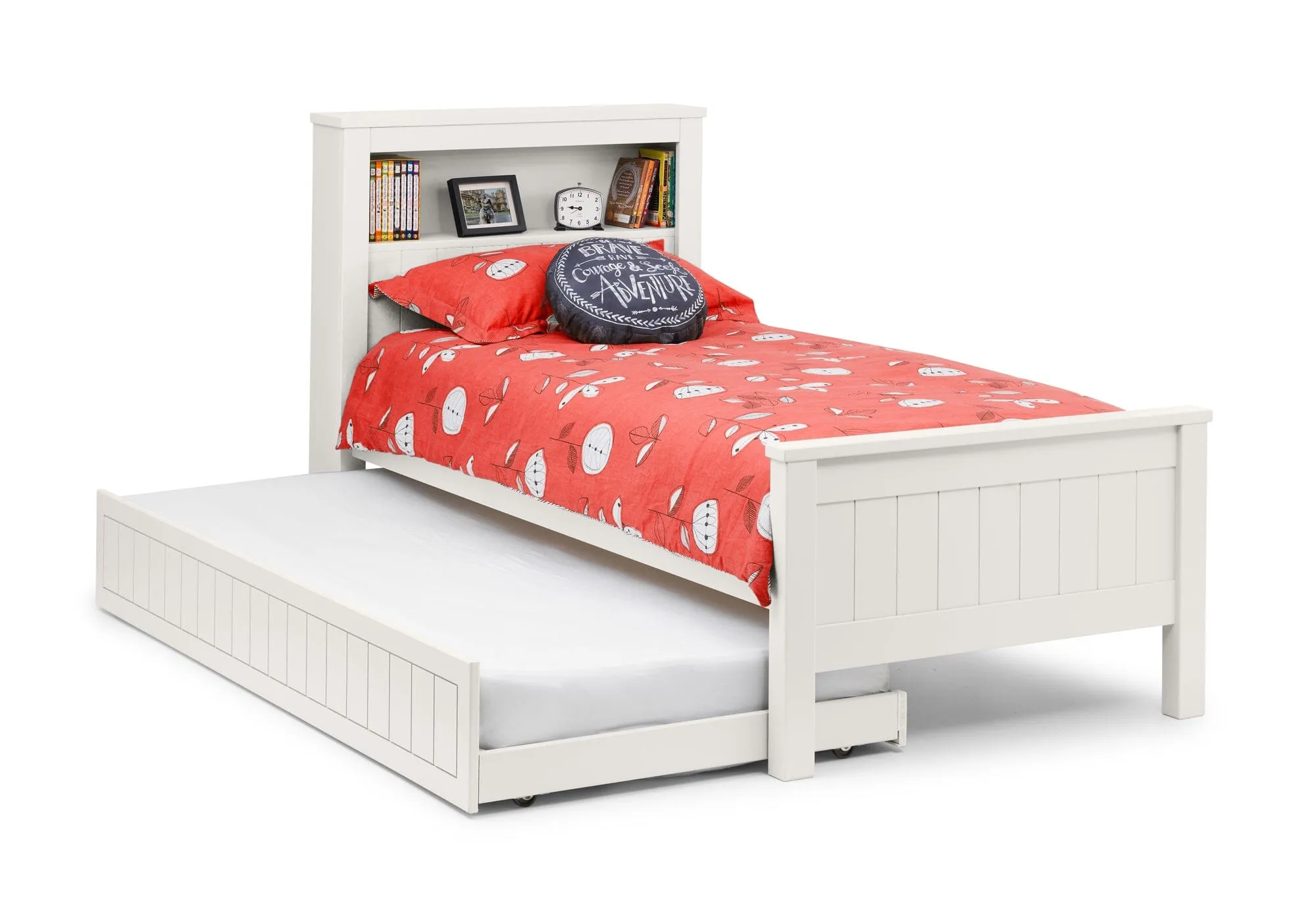 Maine Bookcase Bed Frame - Surf White