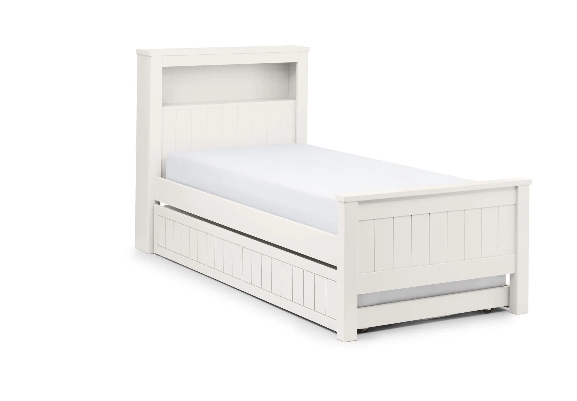 Maine Bookcase Bed Frame - Surf White