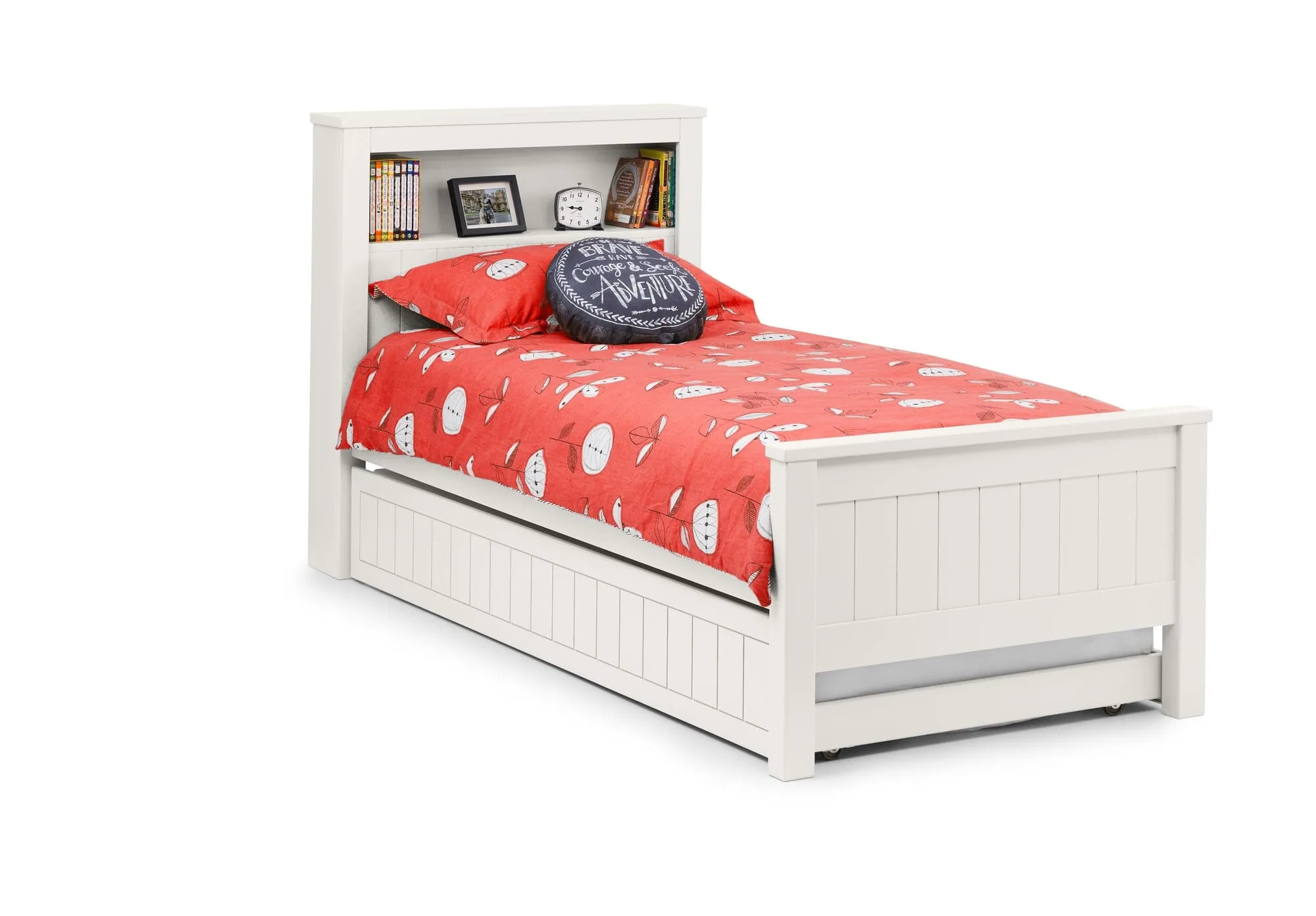 Maine Bookcase Bed Frame - Surf White