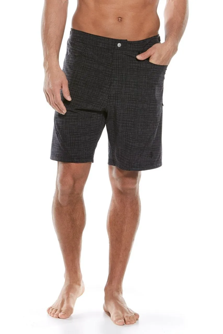 Men's Calasa Tech Swim Trunks  |  Black/Grey Crosshatch