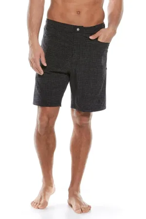 Men's Calasa Tech Swim Trunks  |  Black/Grey Crosshatch