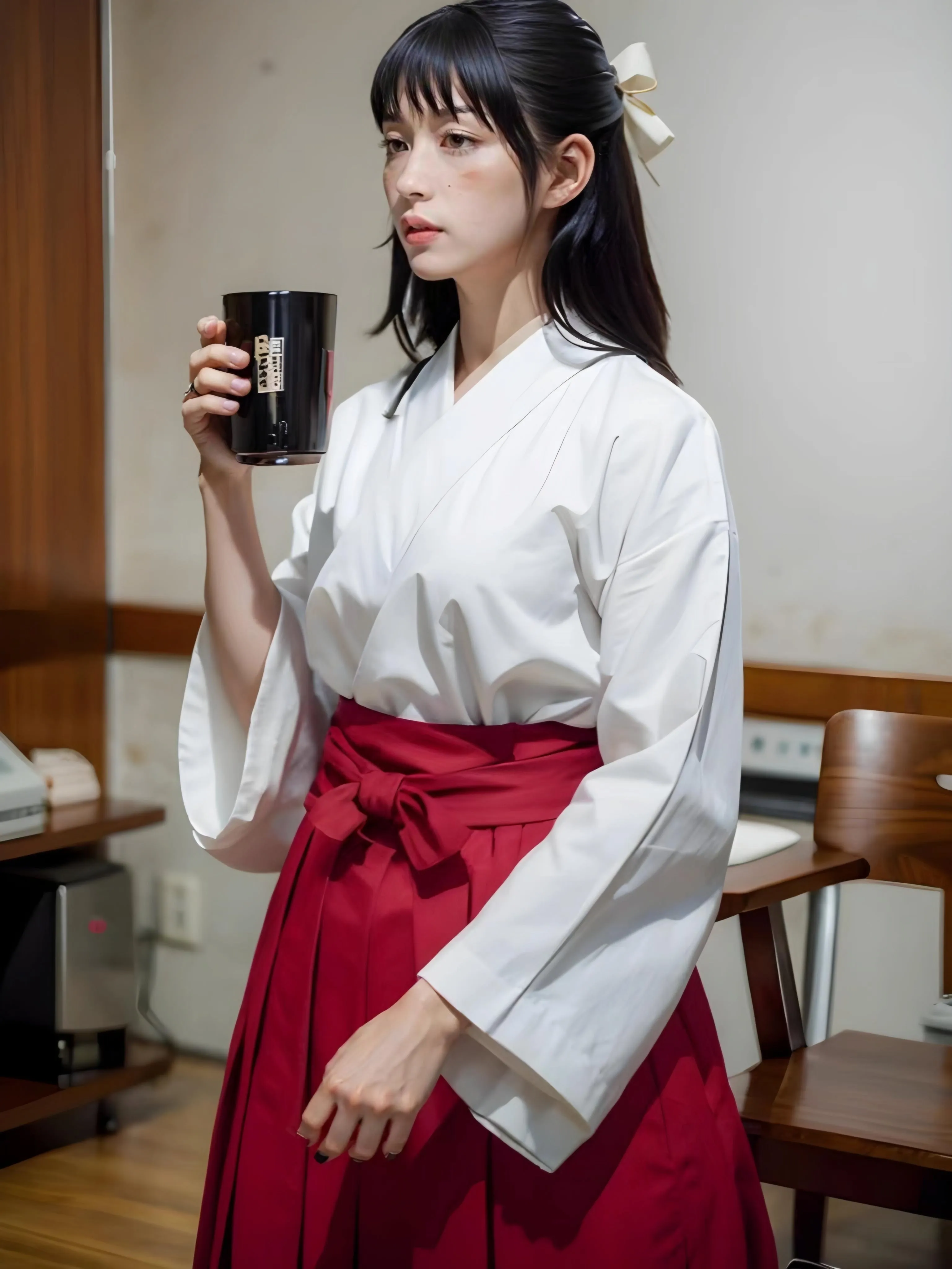 Miko Shrine Maiden Red Hakama Set