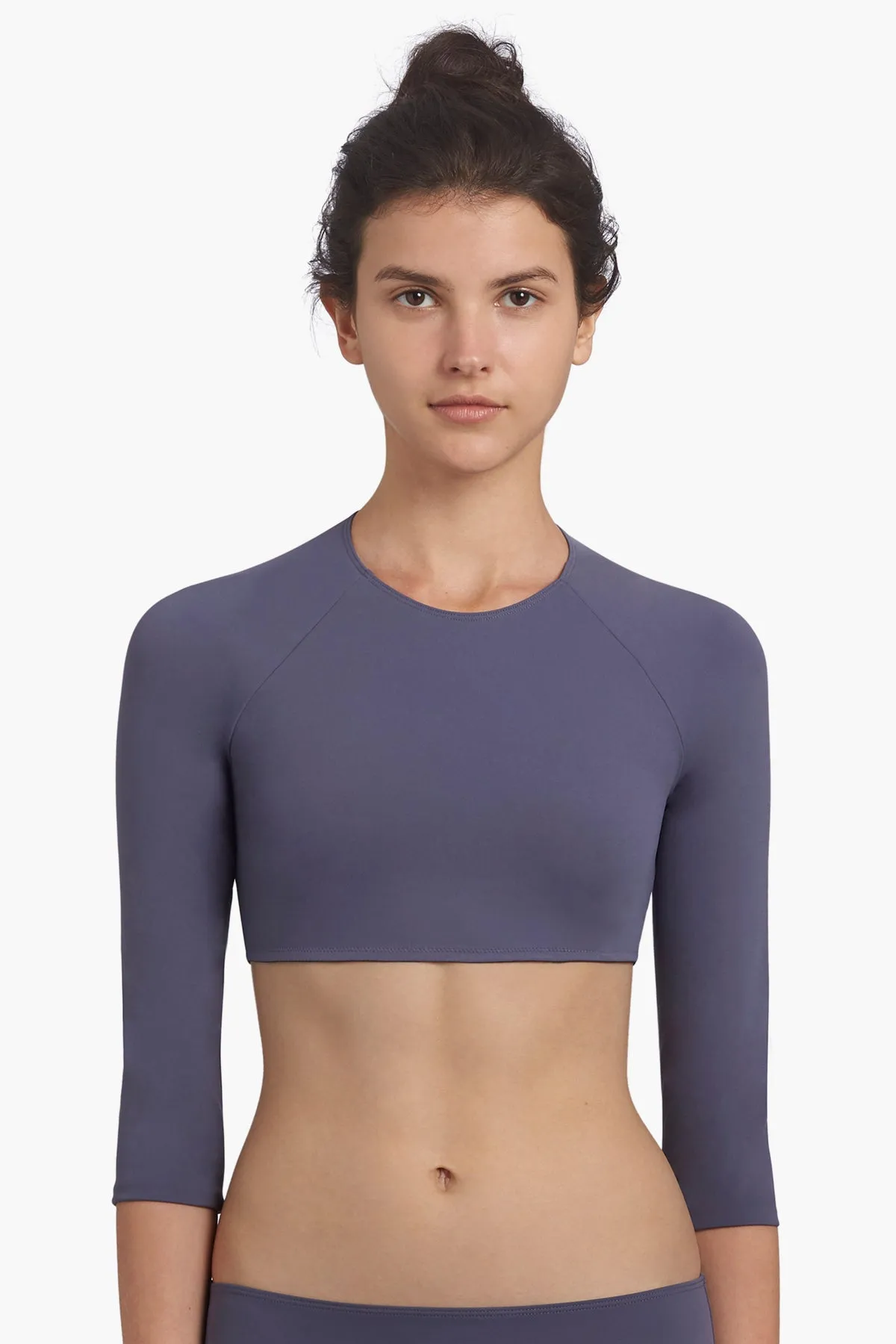 MISKA Paris Mix And Match Crop Top Girls Rashguard - Navy