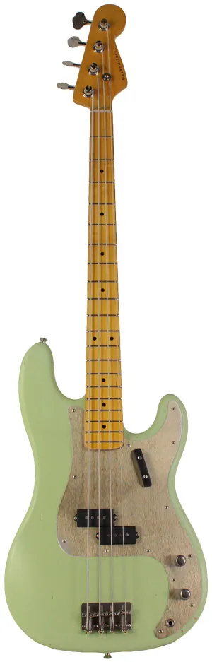 Nash PB57 Bass Guitar, Surf Green, Gold Anodized Pickguard