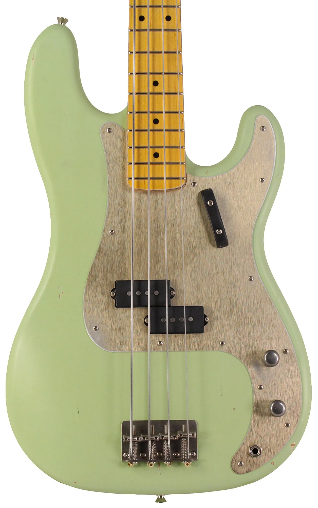 Nash PB57 Bass Guitar, Surf Green, Gold Anodized Pickguard