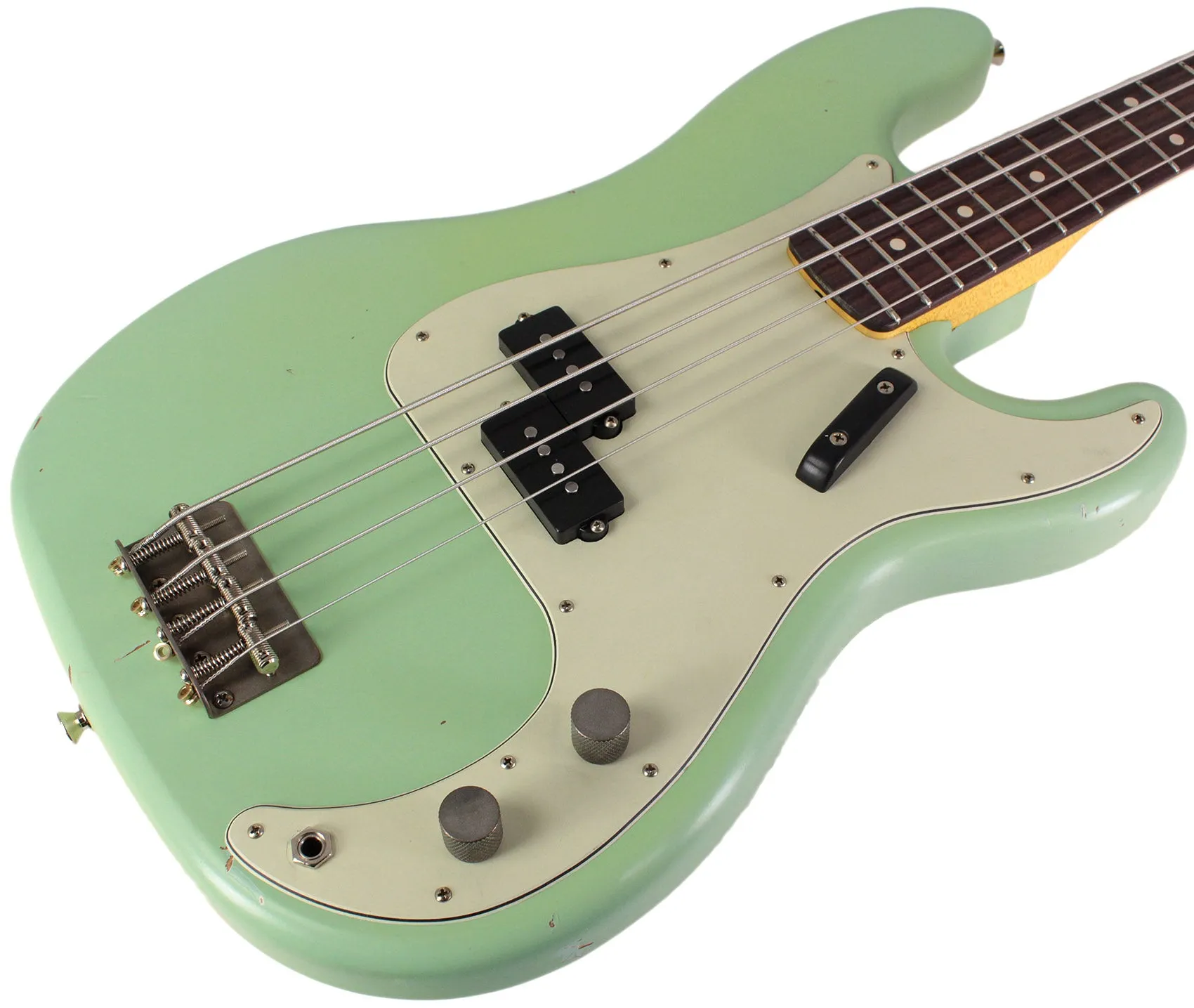 Nash PB63 Bass Guitar, Surf Green, Light Aging