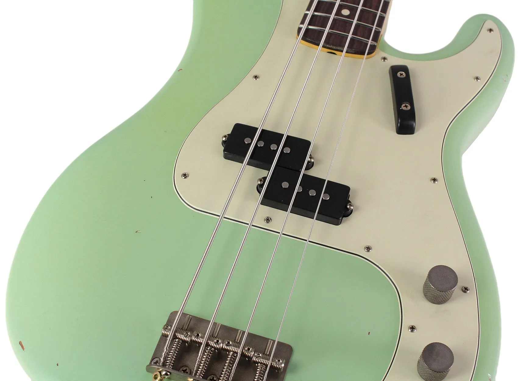 Nash PB63 Bass Guitar, Surf Green, Light Aging