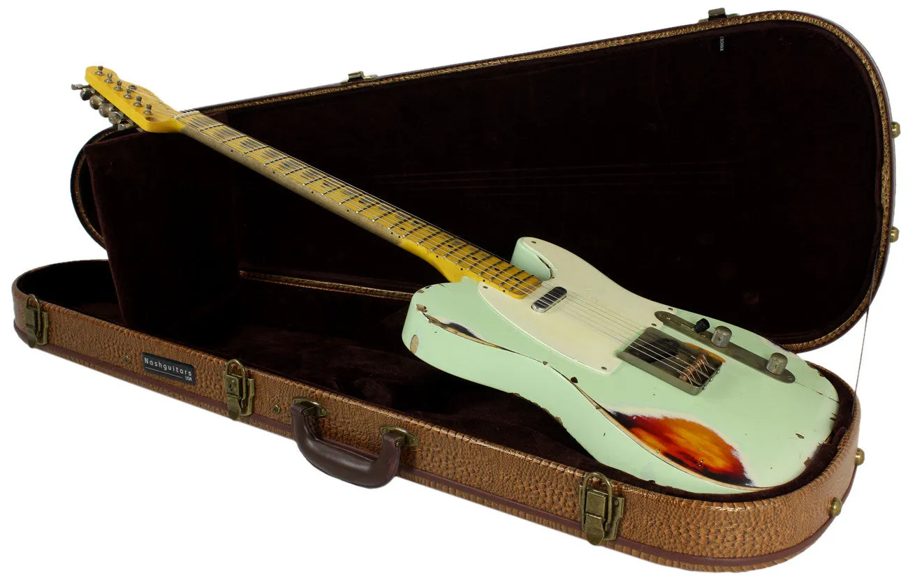 Nash T57 Guitar, Surf Green over 3 Tone Sunburst