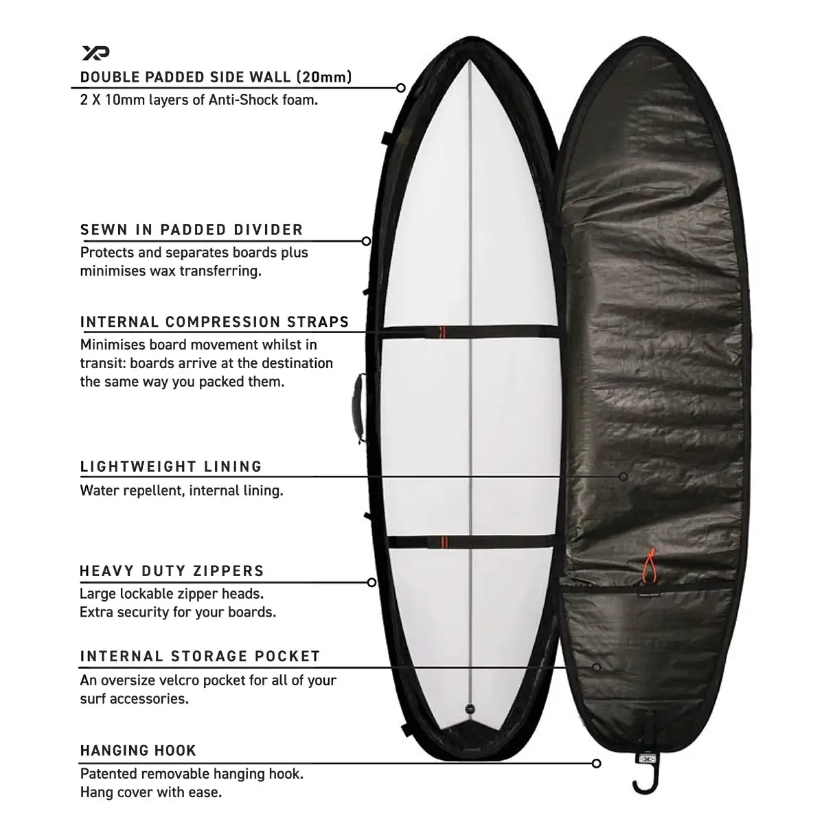 Ocean & Earth Hypa Fish/Short Travel Quad Boardbag - Wheel