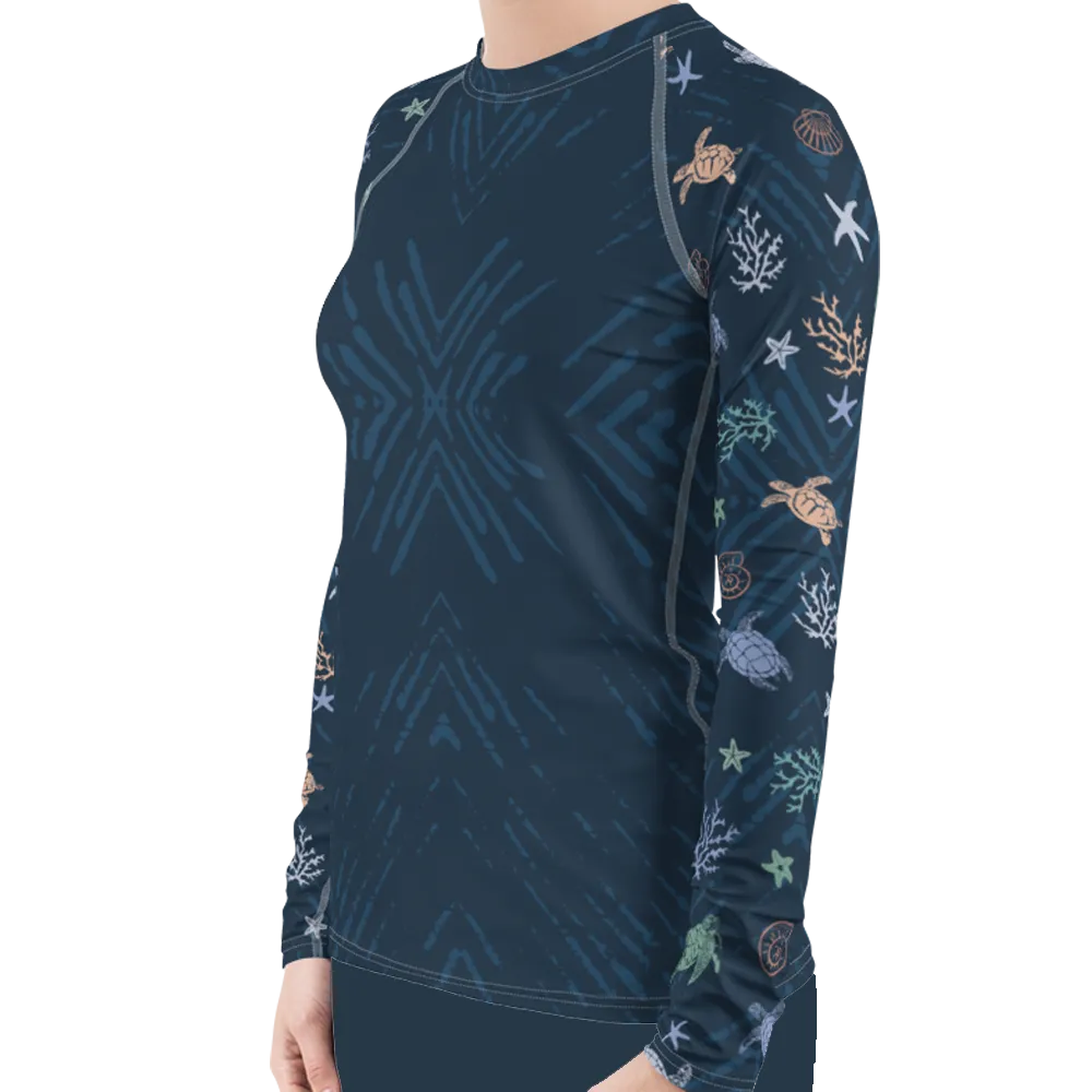 Ocean of Turtles Women's Rash Guard (Warehouse)