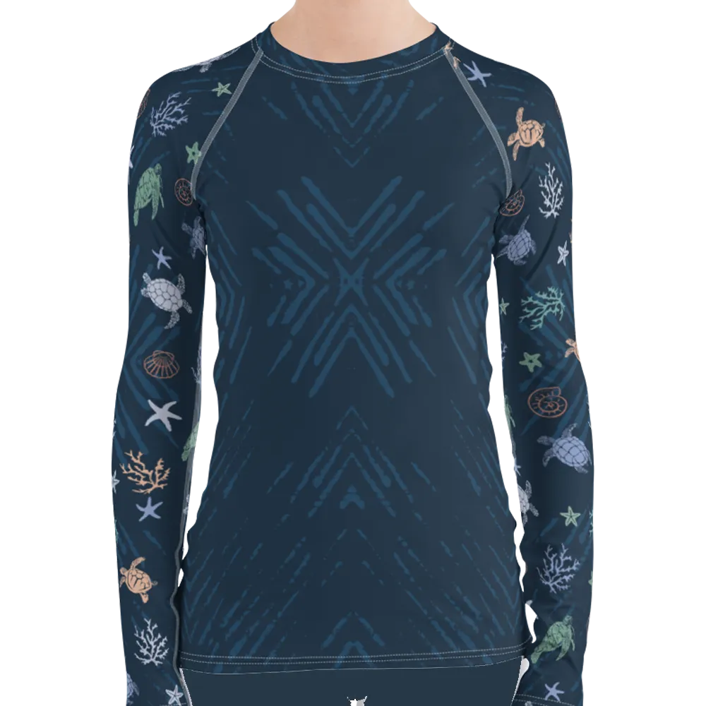 Ocean of Turtles Women's Rash Guard (Warehouse)